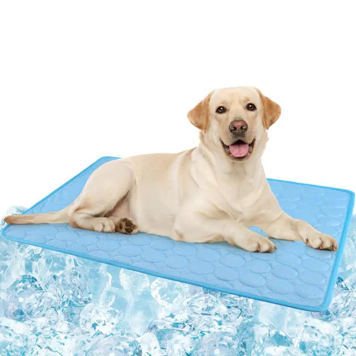 Dog Cooling Mat / Self-Cooling Ice Silk Cooling Mat for Dogs Washable Portable & No Gel Pet Soft Pad | GreyM